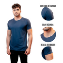 Camiseta Básica de Algodão Egípcio Cor Azul Marinho